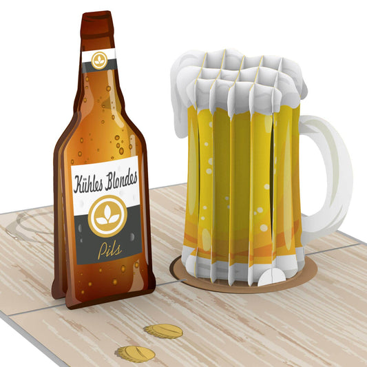 Beer pop-up card | 3D birthday card for men