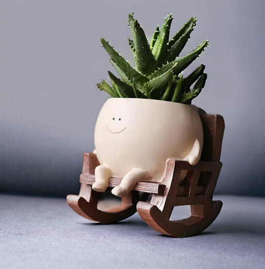 Resin Smiling Face Planter Pots