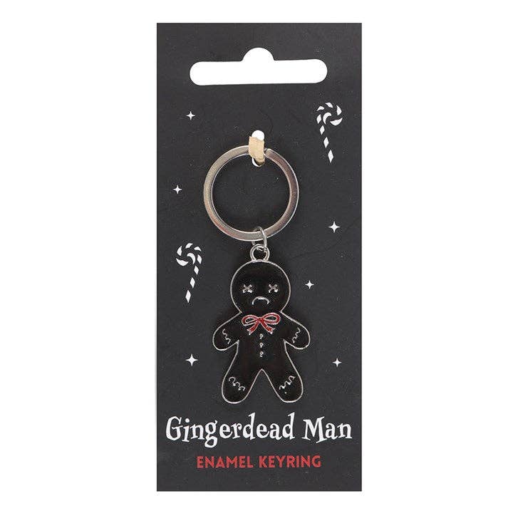 Spooky Gingerbread Man Gothic Christmas Keyring