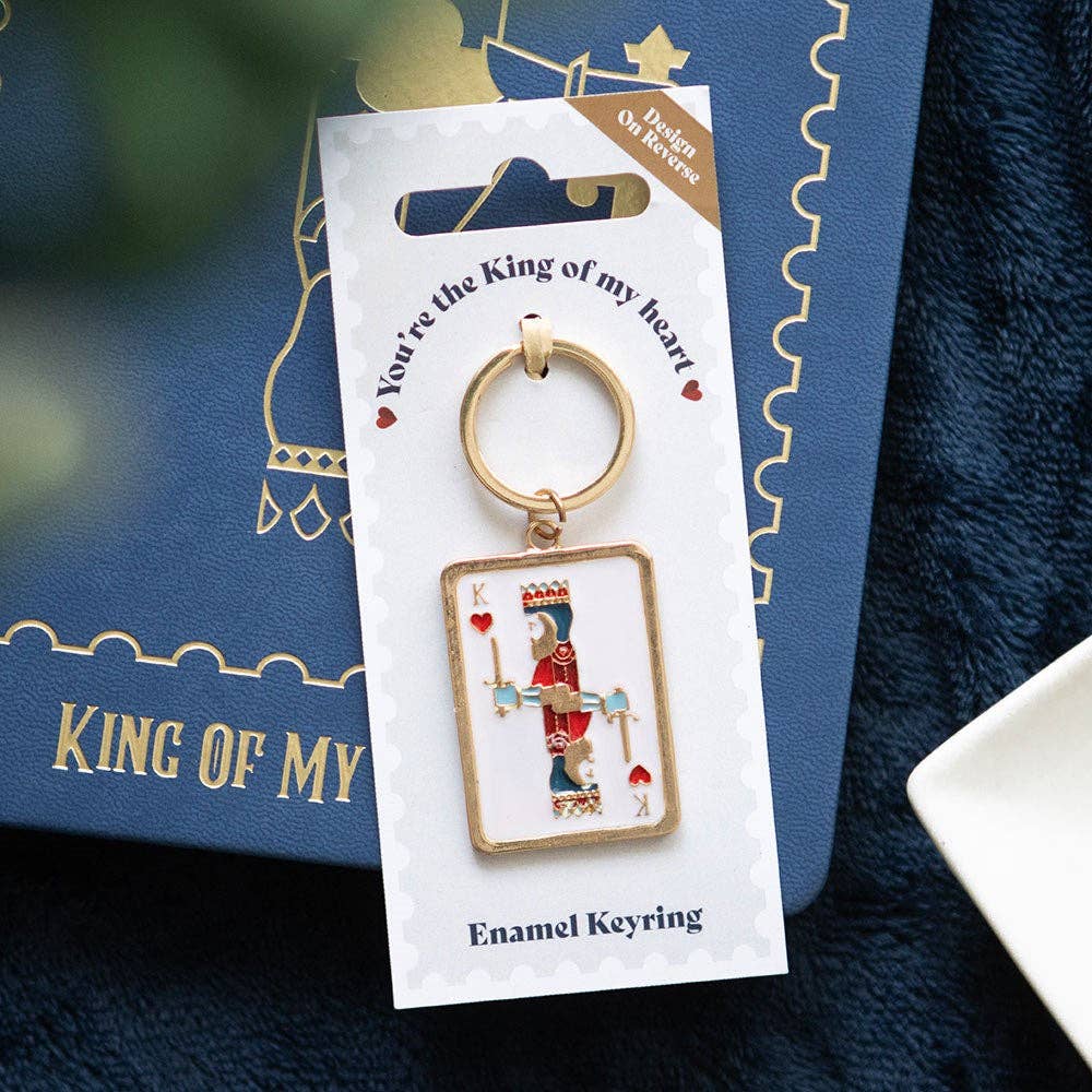 King of My Heart Playing Card Father's Day Keyring