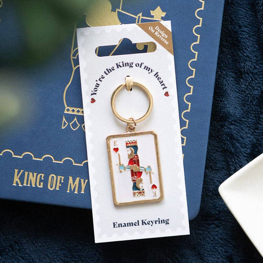 King of My Heart Playing Card Father's Day Keyring