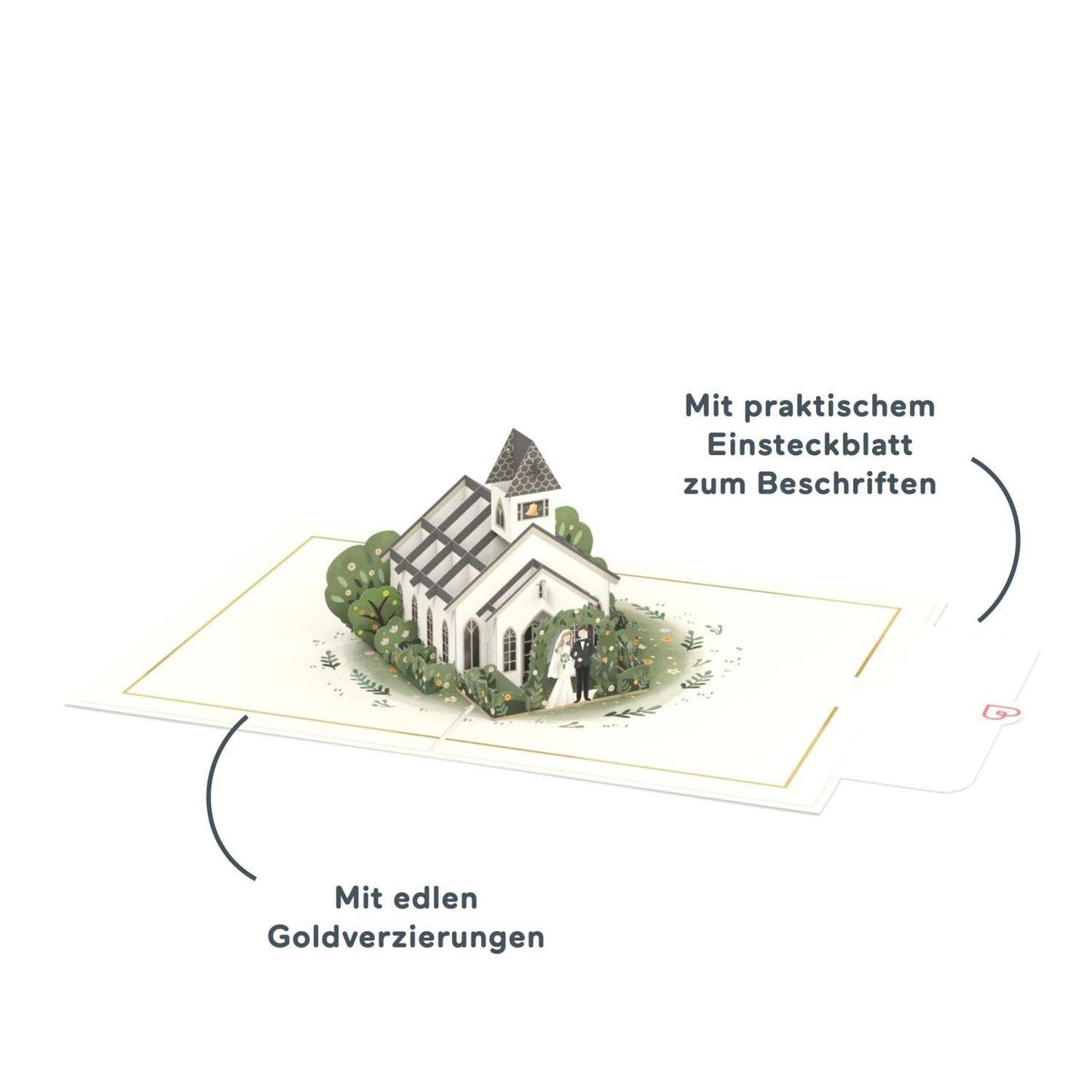 Wedding chapel pop-up card | 3D wedding card, greeting card