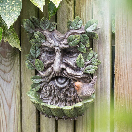Green Man Wall Bird Bath