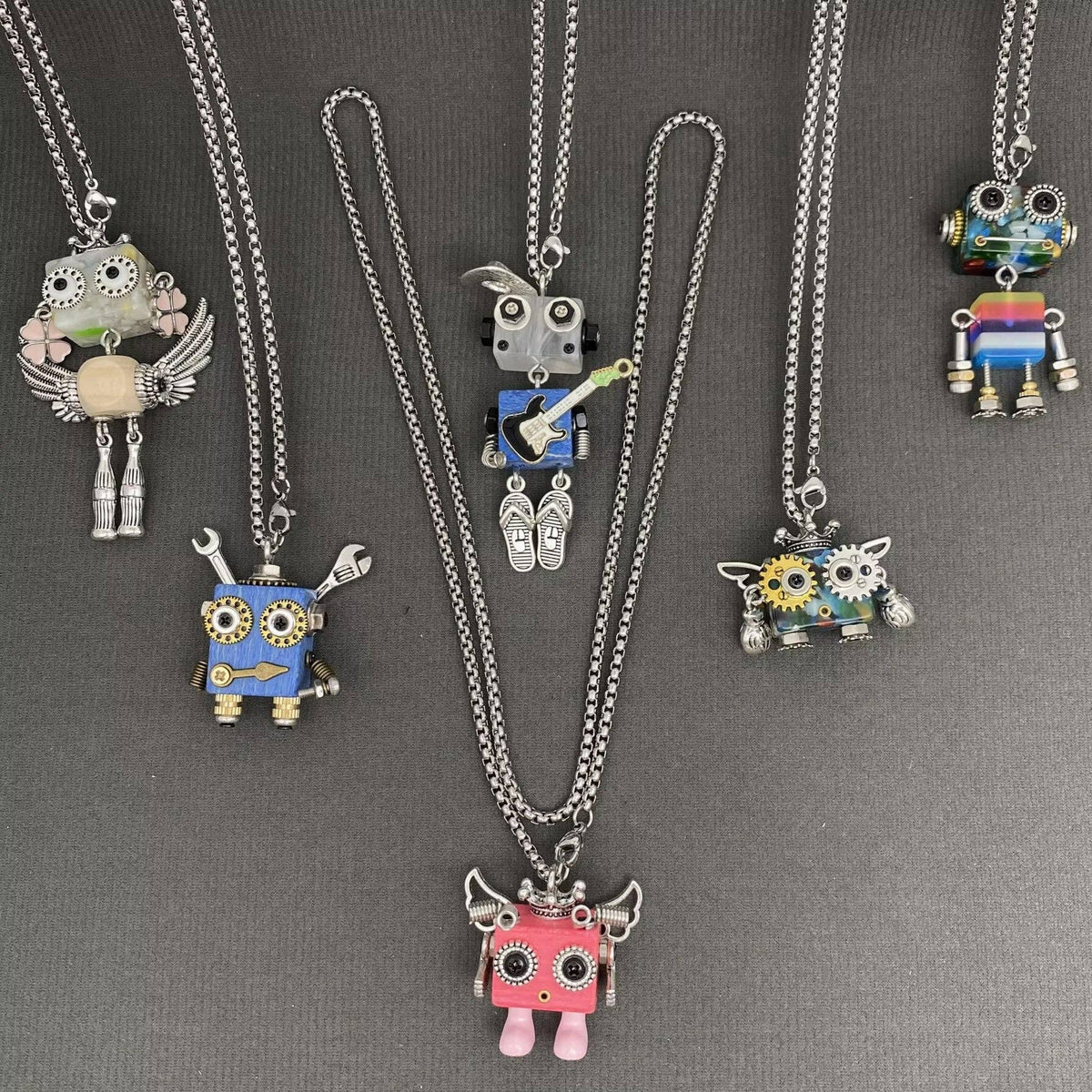 Multiple Styles Handmade Robot Charm Necklace - MIO72911