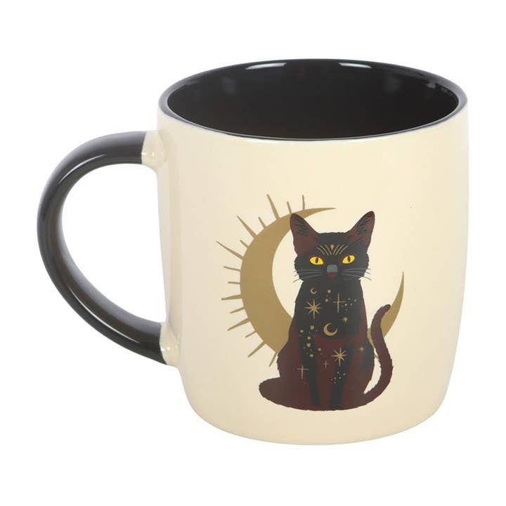 Sitting Magic Black Cat Mug