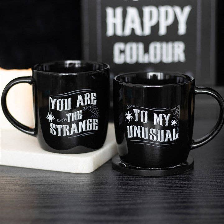 Gothic Strange and Unusual Couples Halloween Mug Set
