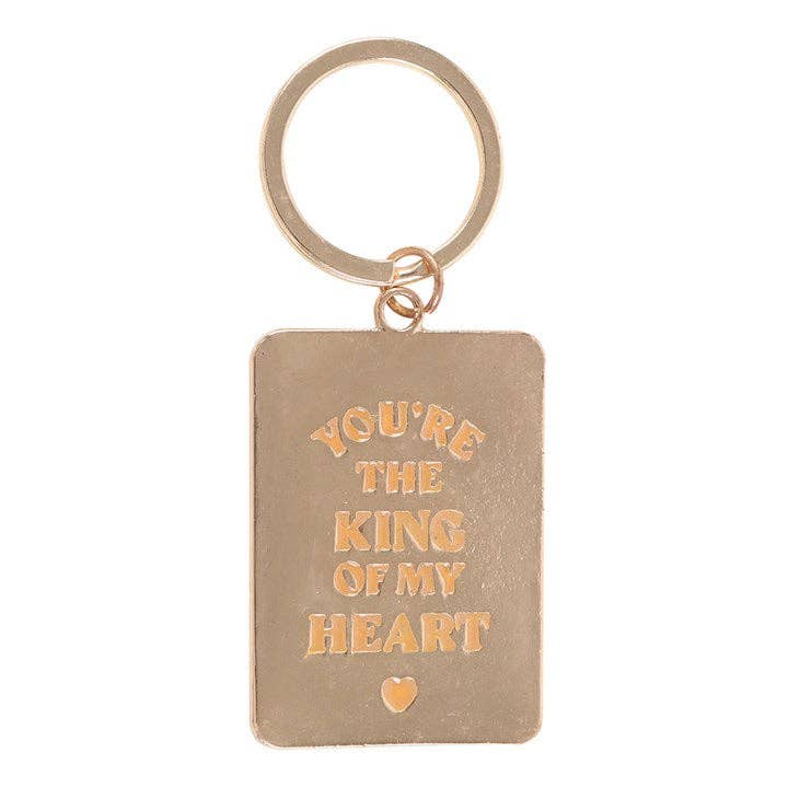 King of My Heart Playing Card Father's Day Keyring