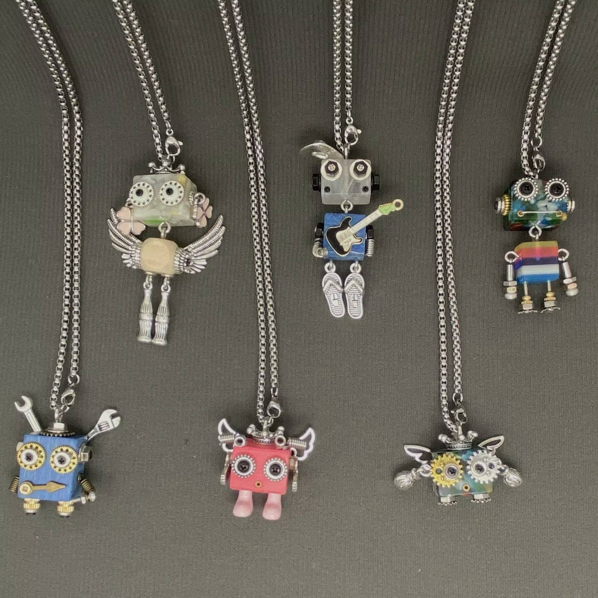 Multiple Styles Handmade Robot Charm Necklace - MIO72911