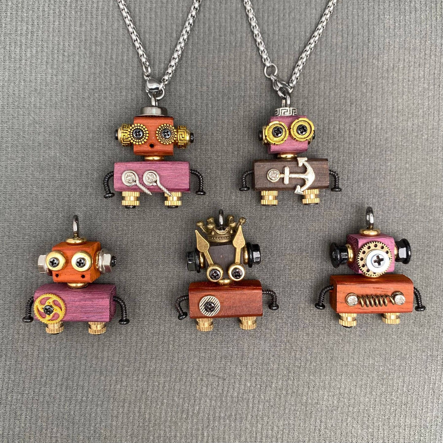 Multiple Styles Handmade Robot Charm Necklace - MIO68928