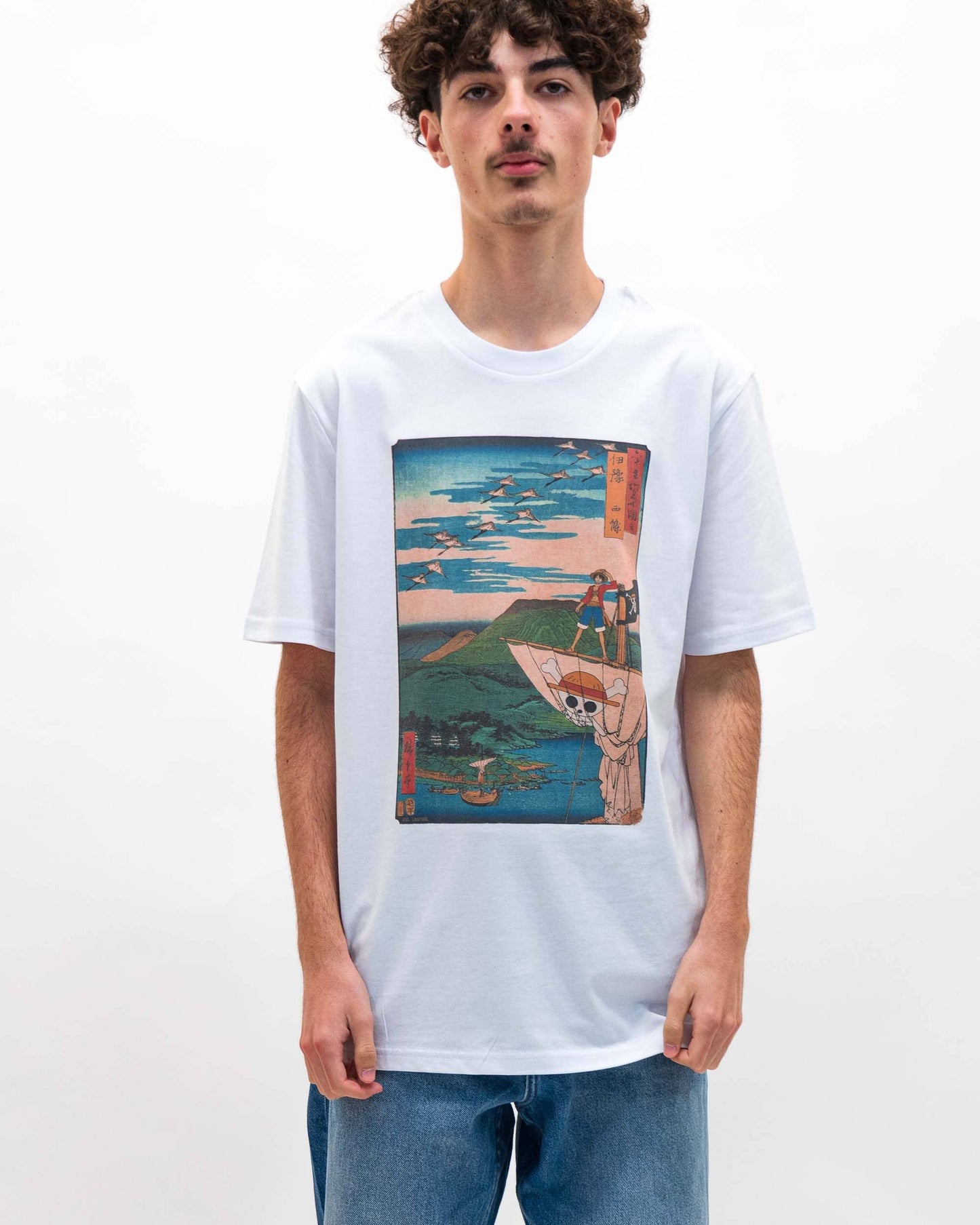 Floating Pirate Tee - One Piece Luffy Tee: White / XL