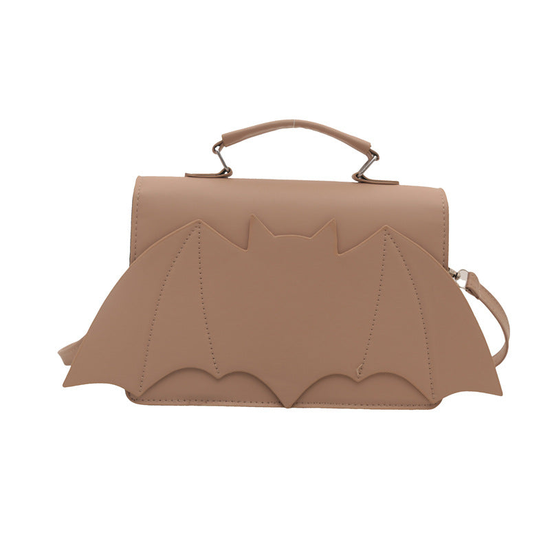 Women Halloween Bat Wing Crossbody Bag Goth Novelty PU Leather Small Square Handbag With Adjustable Strap Daily Party Bag