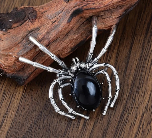 Vintage Silver Spider Brooch