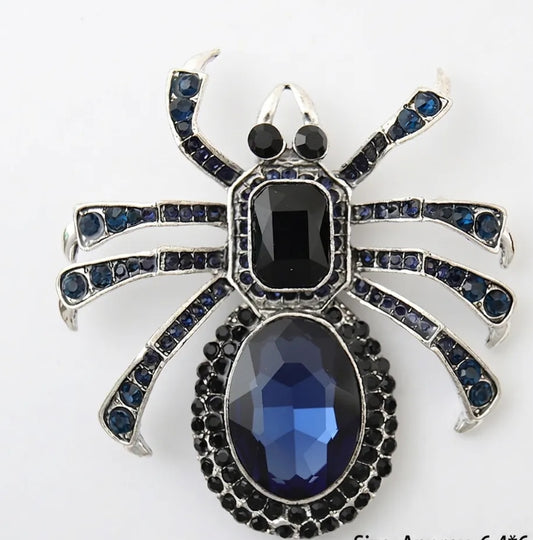 Blue Spider Vintage Brooch
