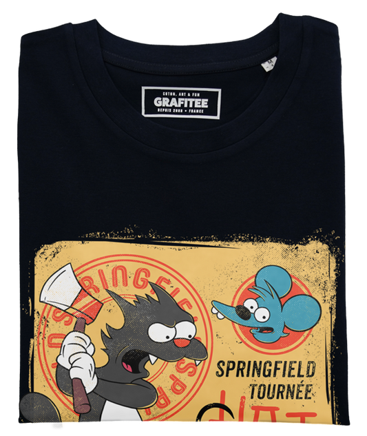 Itchy & Scratchy T-shirt - Paris Black Cat Vintage T-Shirt: Black / Organic, Plastic-free, Vegan / M
