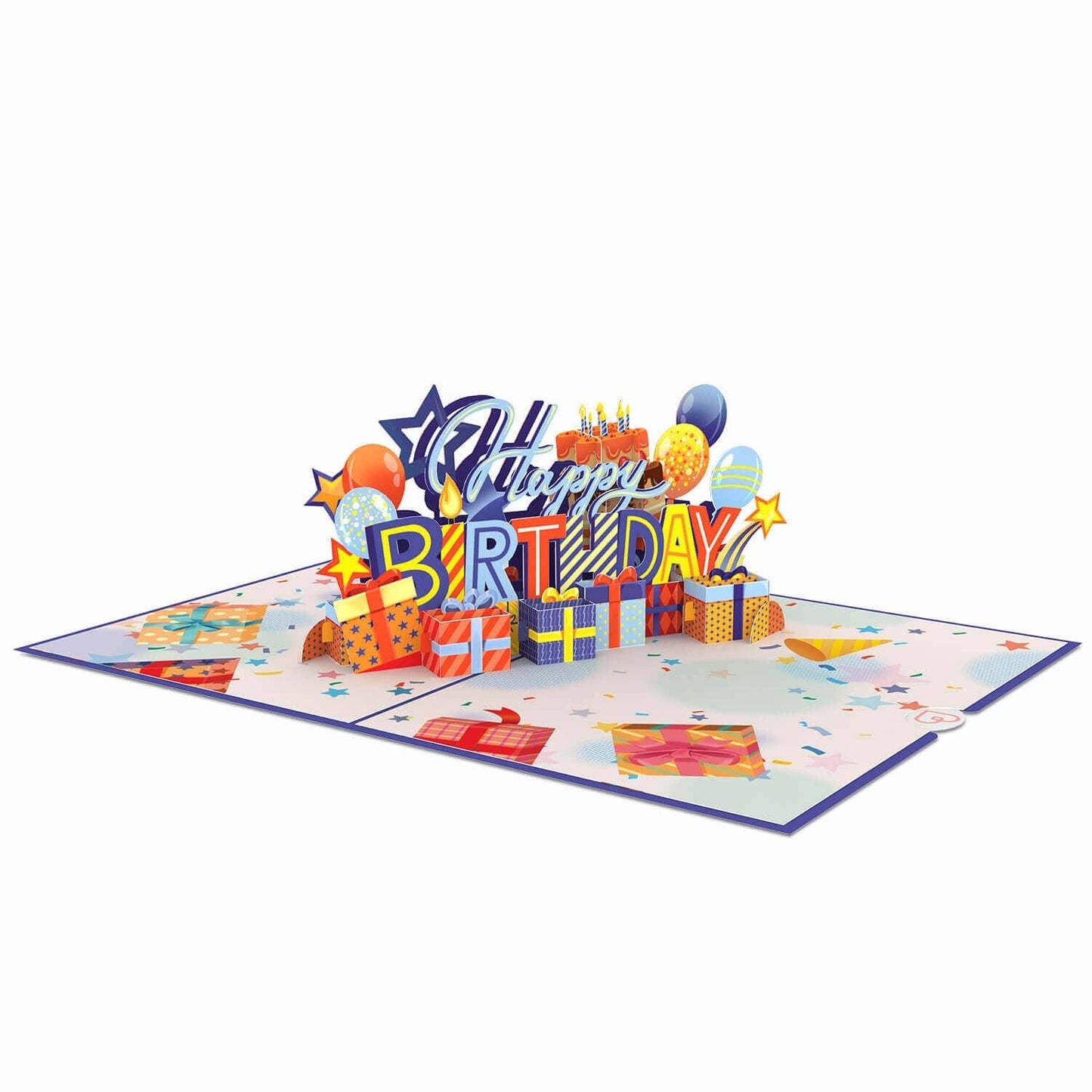 Happy Birthday (blue) pop-up card