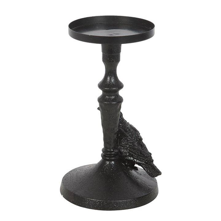 Mystic Raven Gothic Pillar Candle Holder