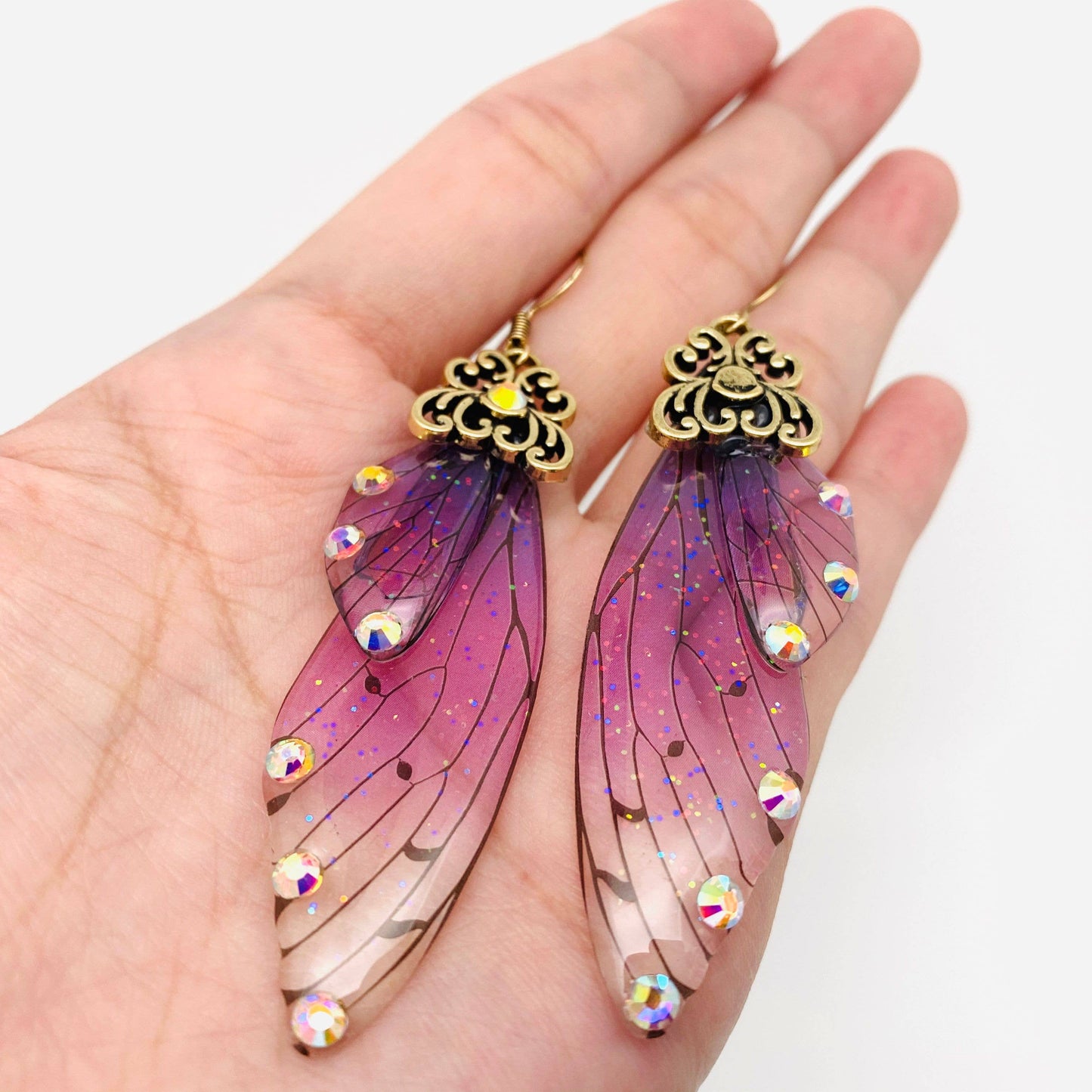 Handmade Fairy Wings Earrings Insect Butterfly Wing