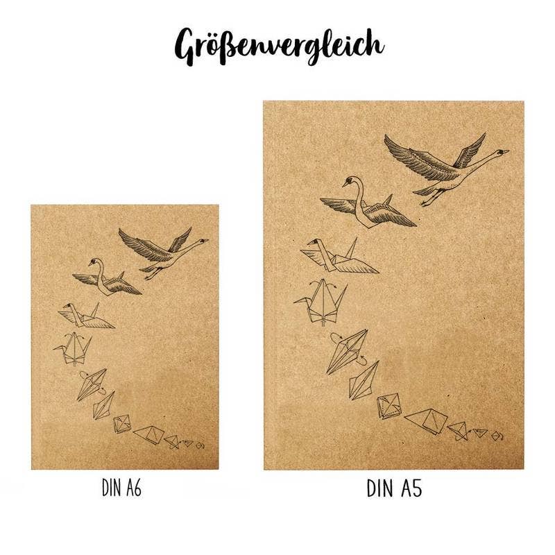 Notebook [recycled paper] - Origami swan: DIN A5