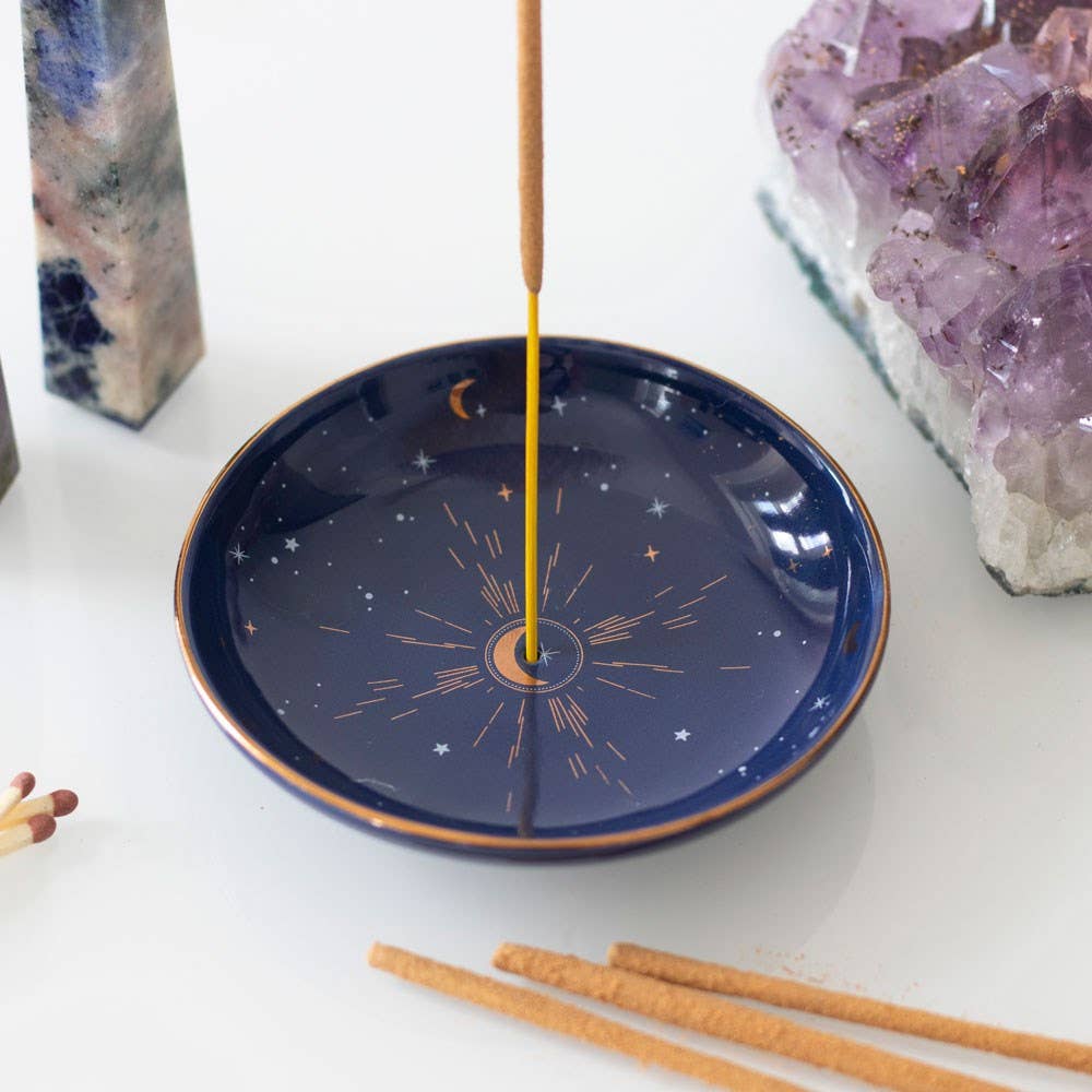Starry Sky Celestial Ceramic Incense Holder Plate