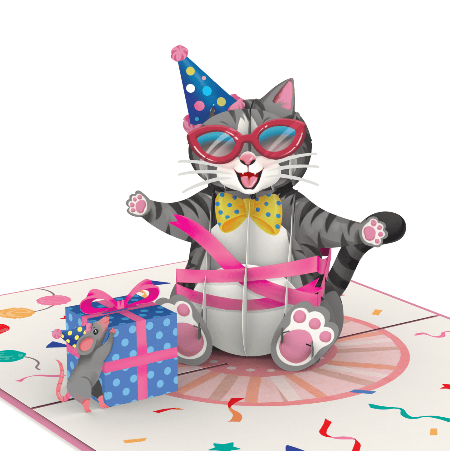 Birthday cat pop up card