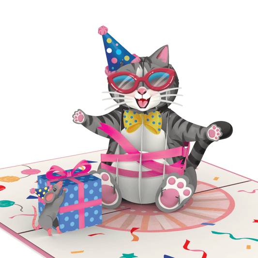 Birthday cat pop up card