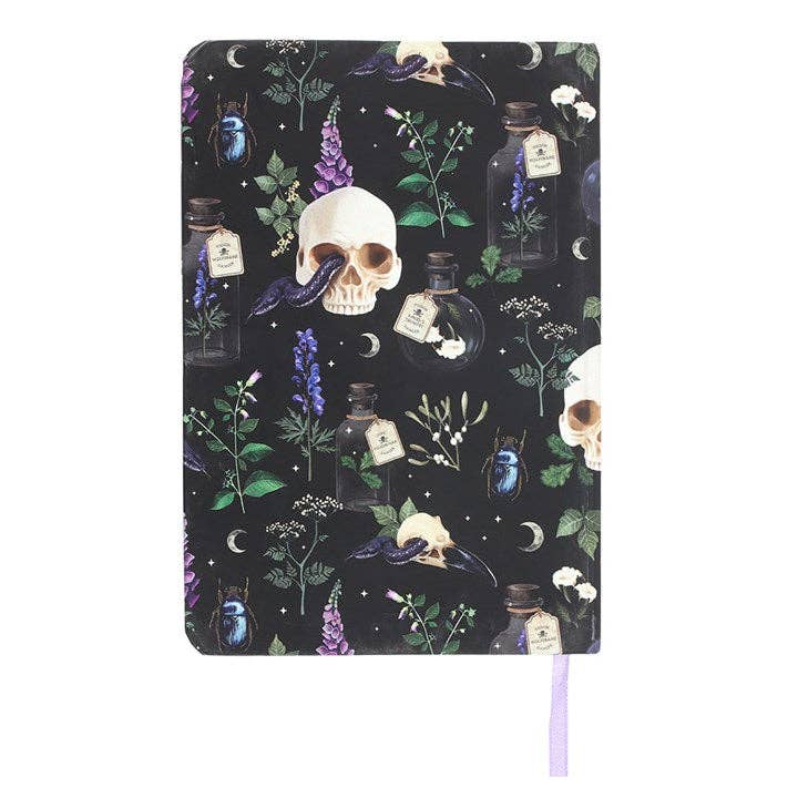 Venom & Vines Gothic Skull Print A5 Notebook