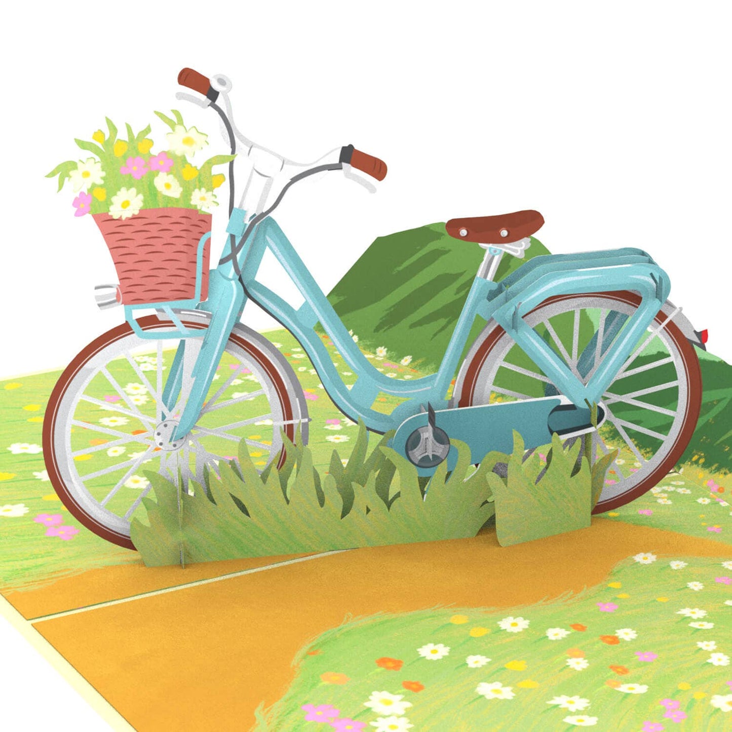 Bicycle with flower pop-up card