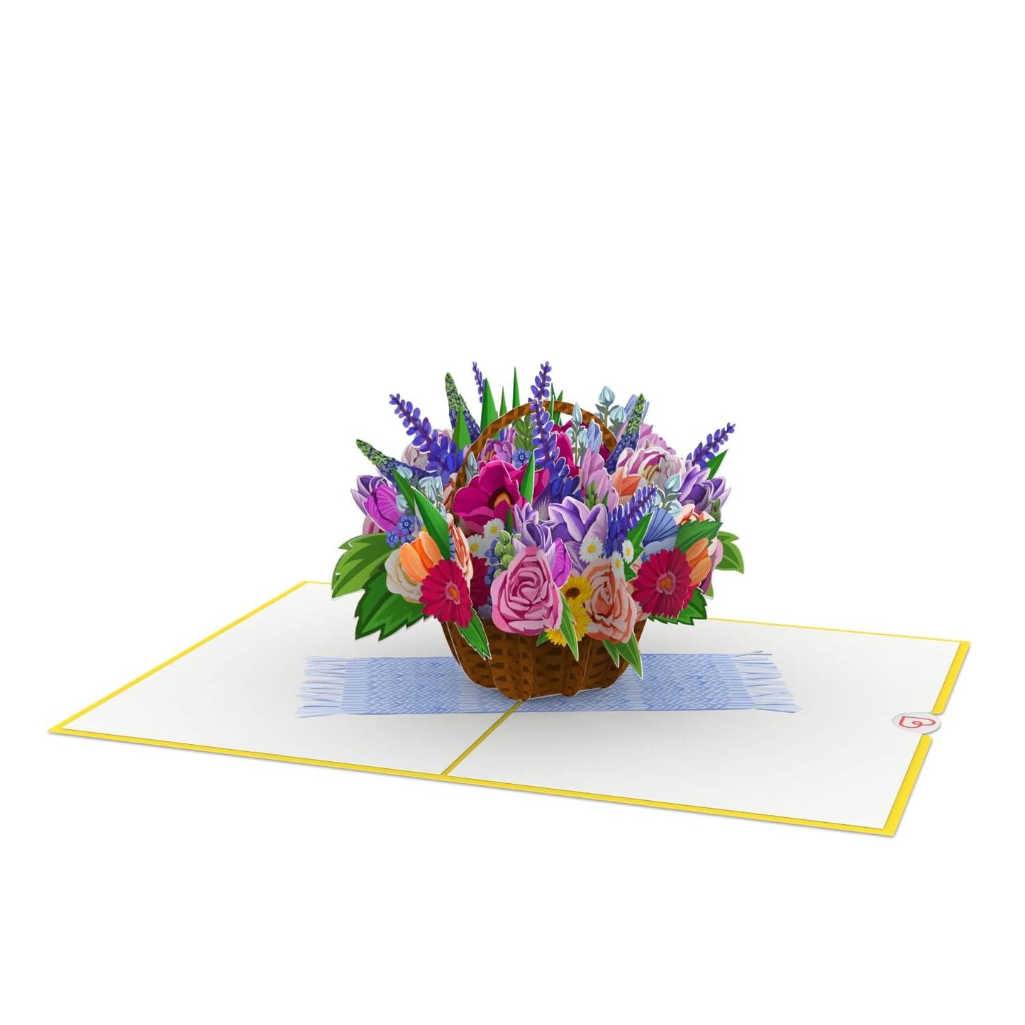 Colourful flower basket pop-up card | greeting card, greeting card