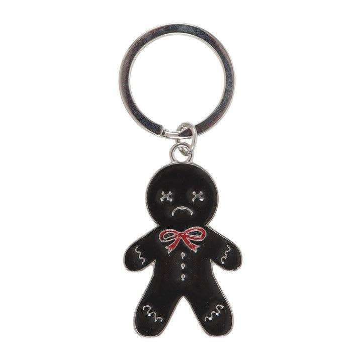 Spooky Gingerbread Man Gothic Christmas Keyring