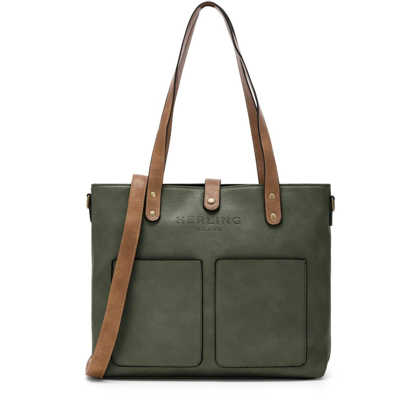 BERAUD - Women's shopper bag with shoulder strap: COFFEE BROWN