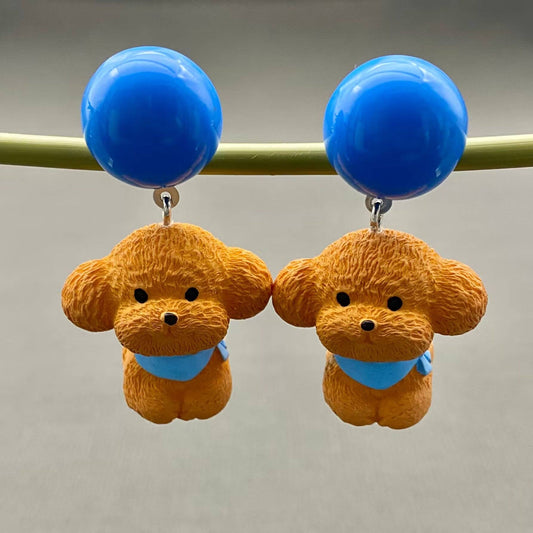 Resin Puppy Dog Dangle Earrings - YK