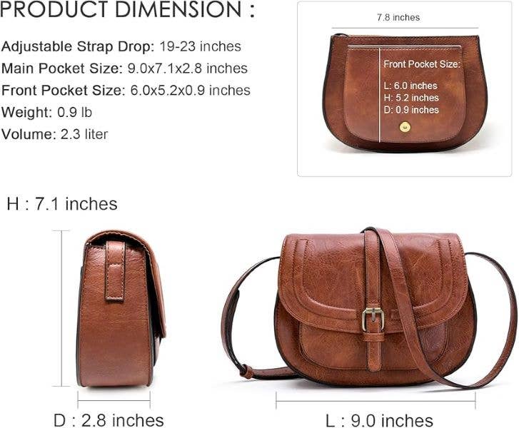 Leather Small Saddle Purse and Boho Cross Body bag