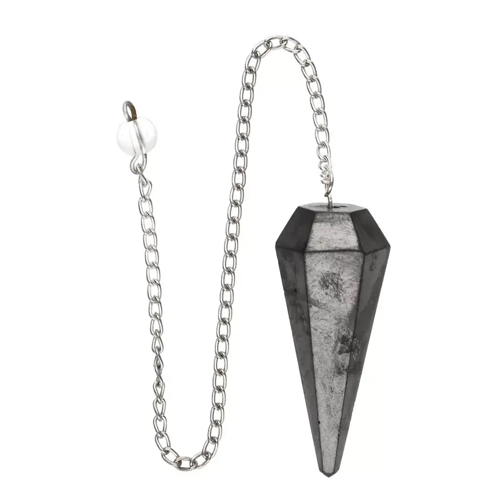 Faceted Shungite Pendulum