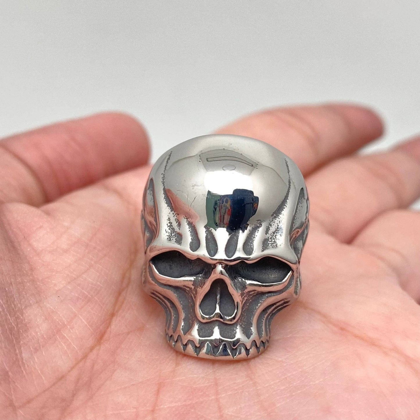 Biker Jewelry Stainless Steel Skull Ring - MJ/MR