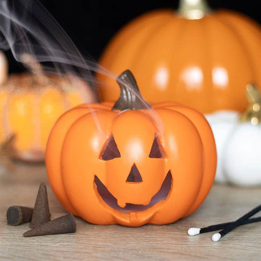 Orange Halloween Pumpkin Incense Cone Holder