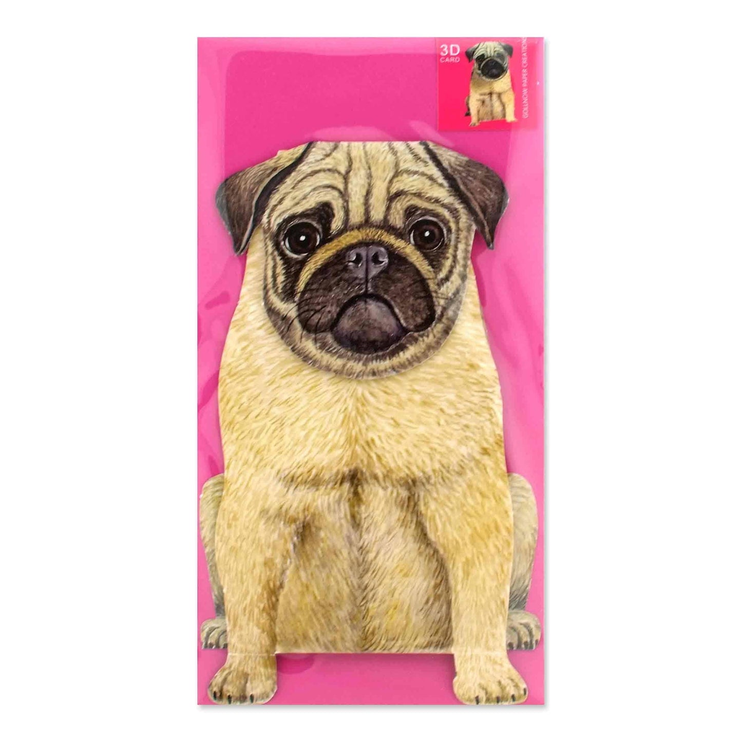 3D animal card pug