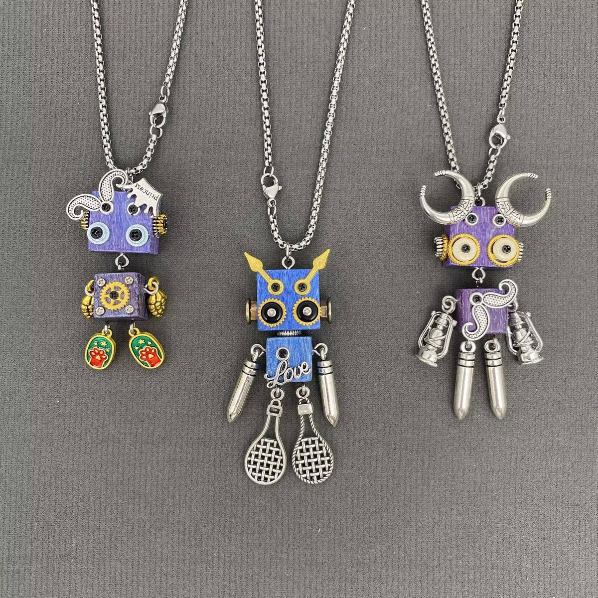 Multiple Styles Handmade Robot Charm Necklace - MIO72916