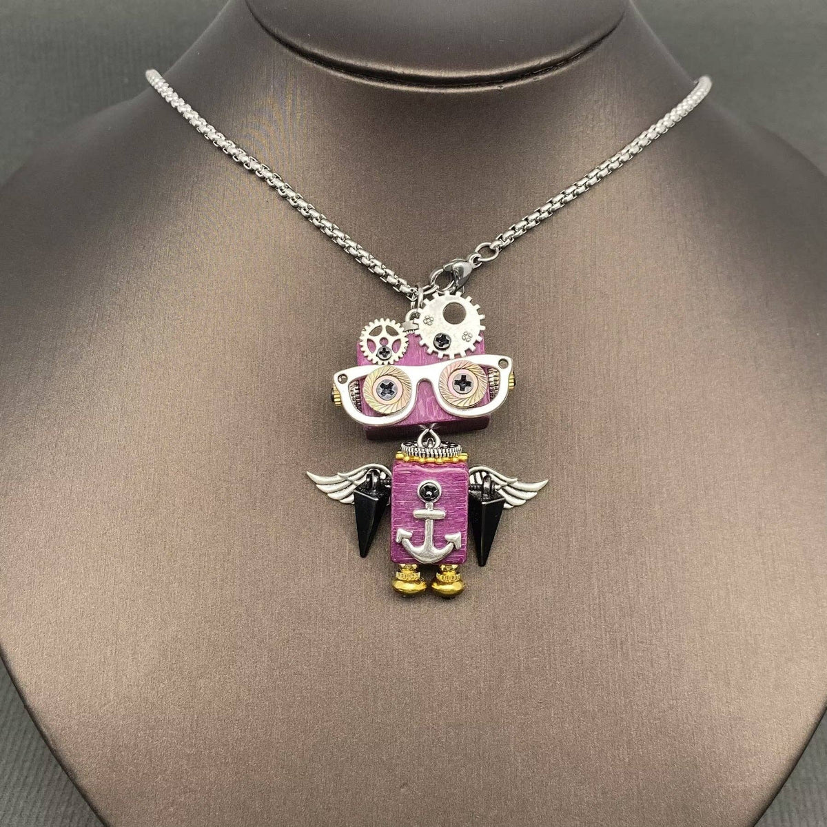 Multiple Styles Handmade Robot Charm Necklace - MIO72915