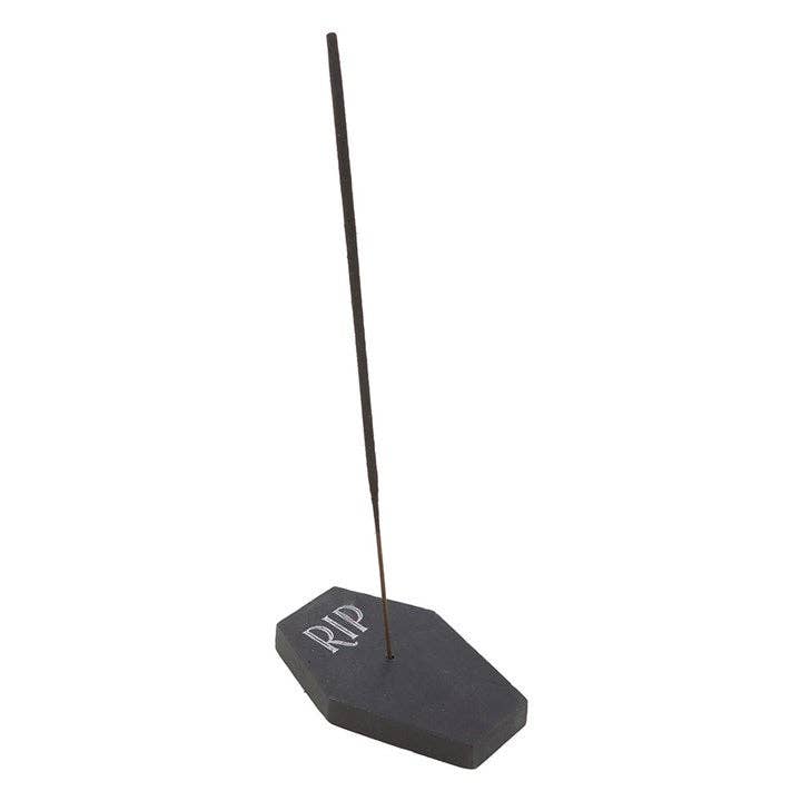 Set of 18 Black Rose Incense Stick Packs with Coffin Holder