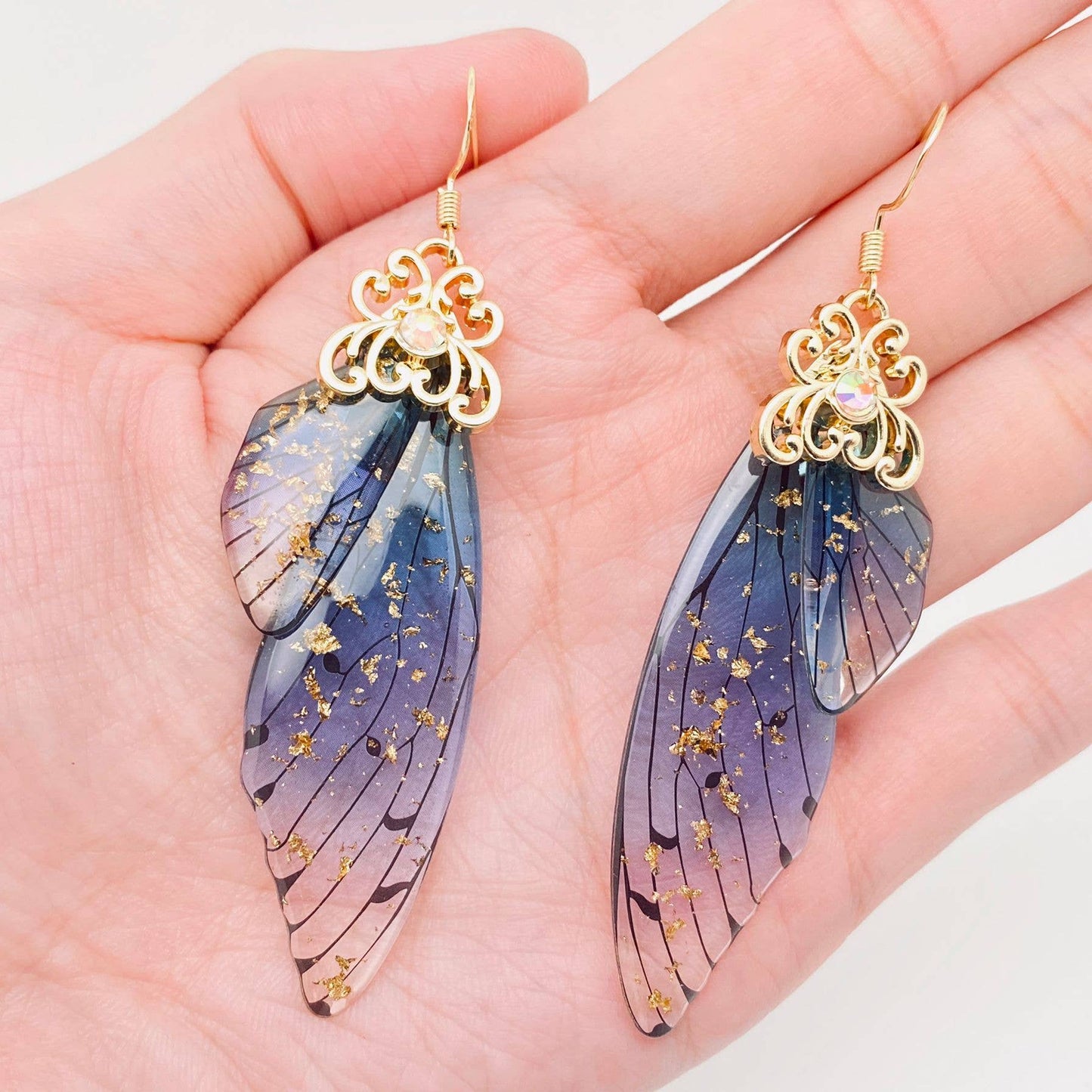 Handmade Fairy Wings Earrings Insect Butterfly Wing