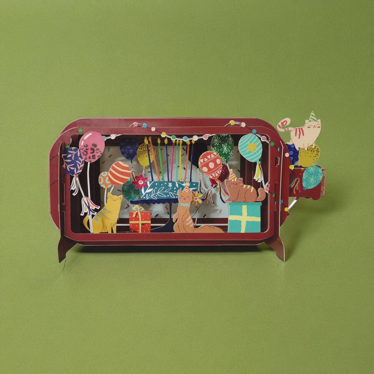 Birthday Cats Pop Up Card - Message in a Bottle
