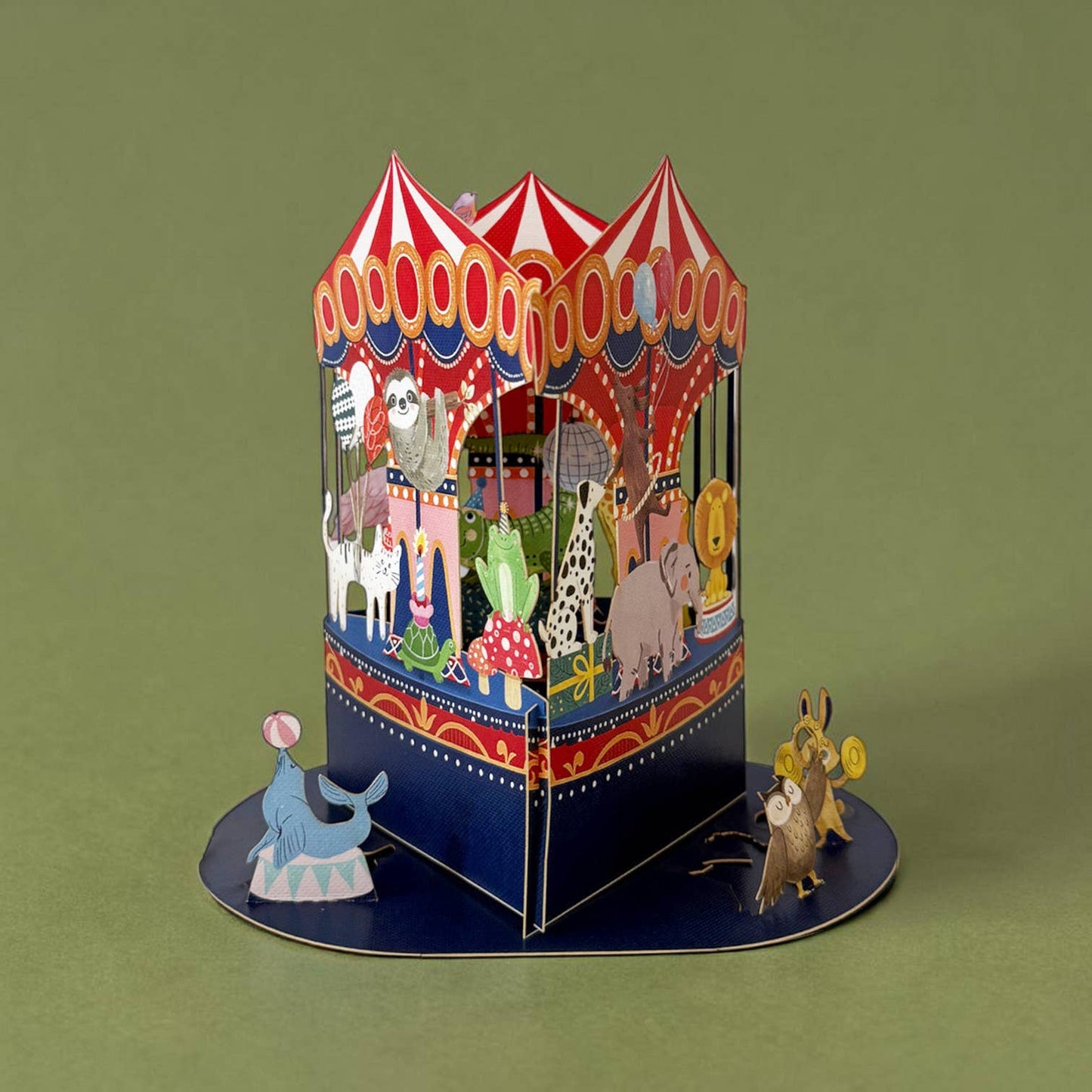LTC012 — Carousel Animals Pop-Up Card