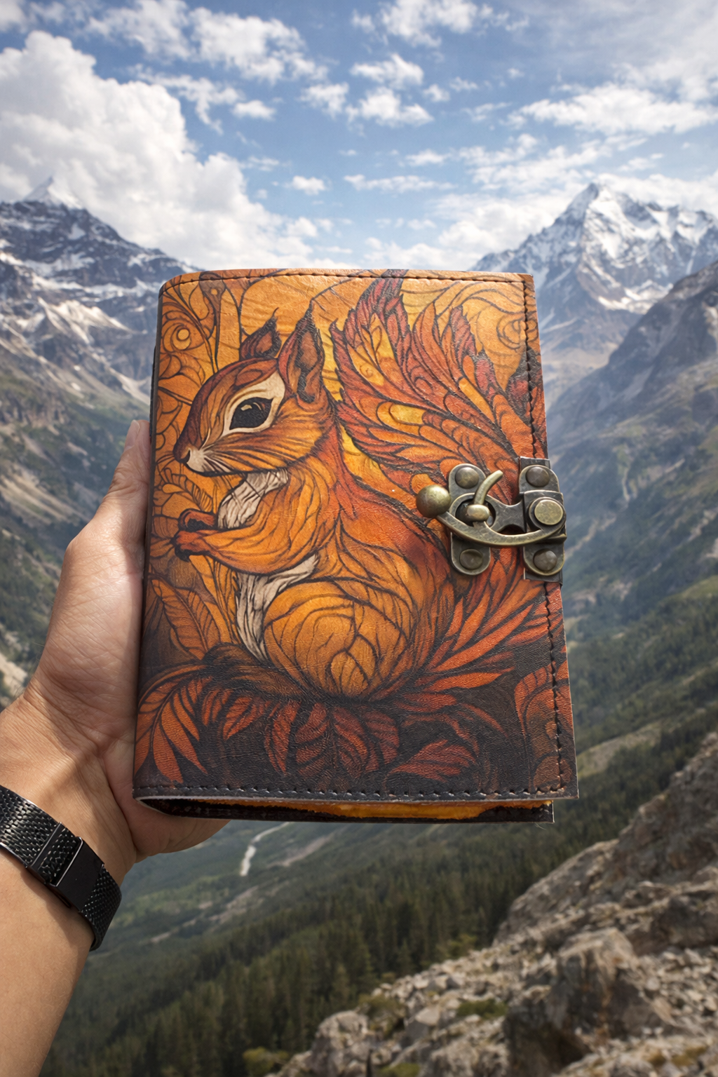 Leather Journal Gothic Notebook the Squirrel Grimoire Diary