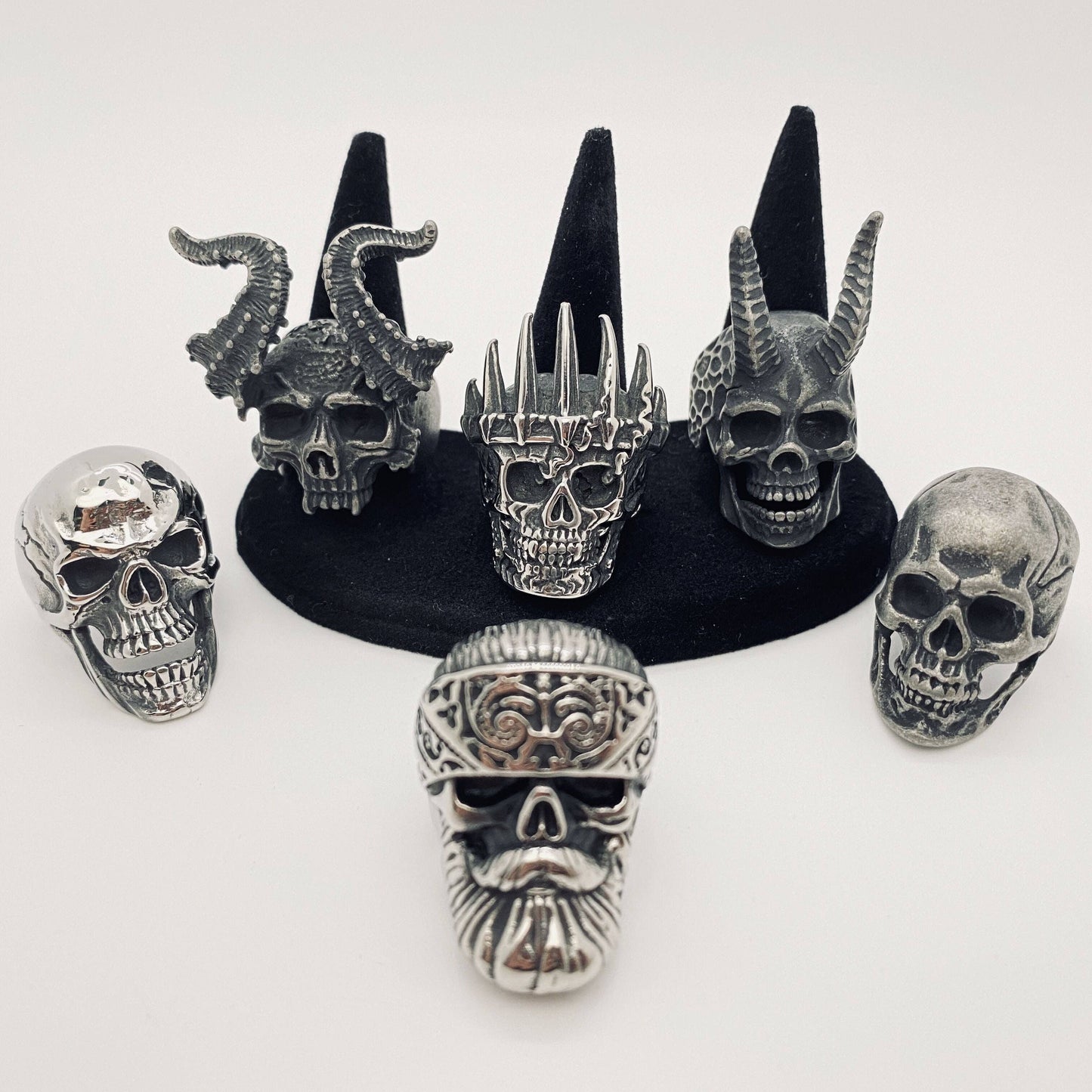 MJ/MR/GT - High Quality Men's Stainless Steel Skull Rings