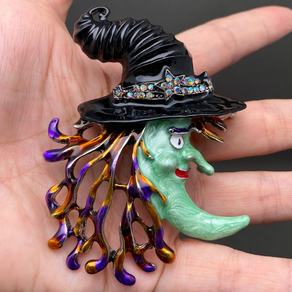 Moon Magic Witch Brooch