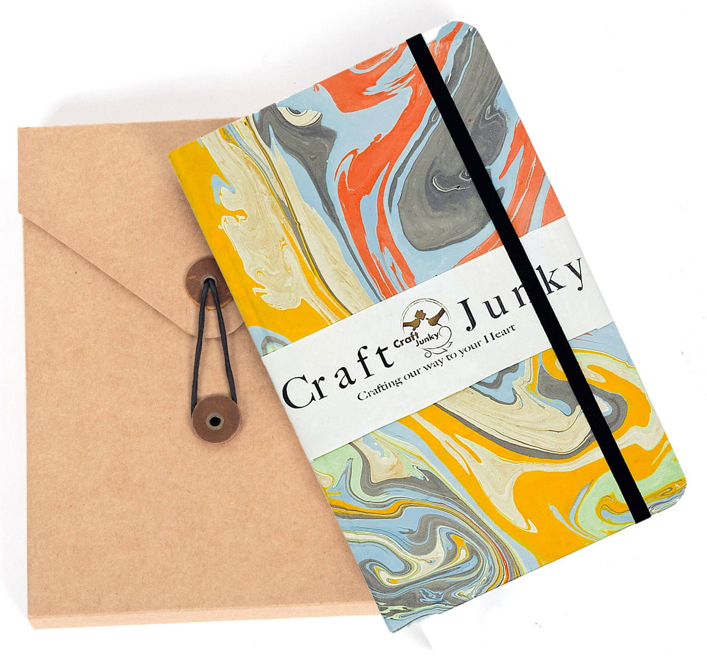 Marbled cover Hardbound Unruled Diary journal