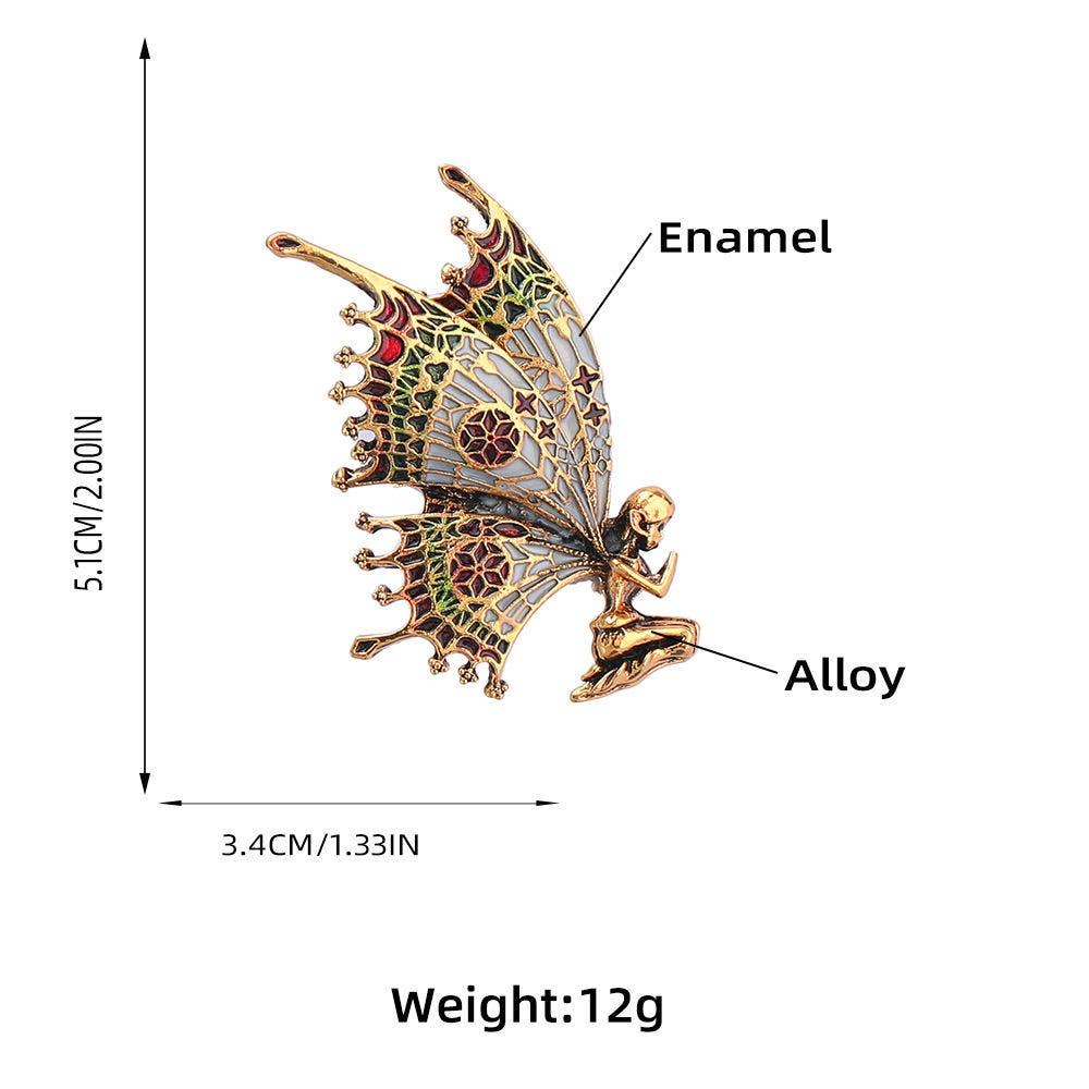 Enamel Prayer Butterfly Fairy Brooch