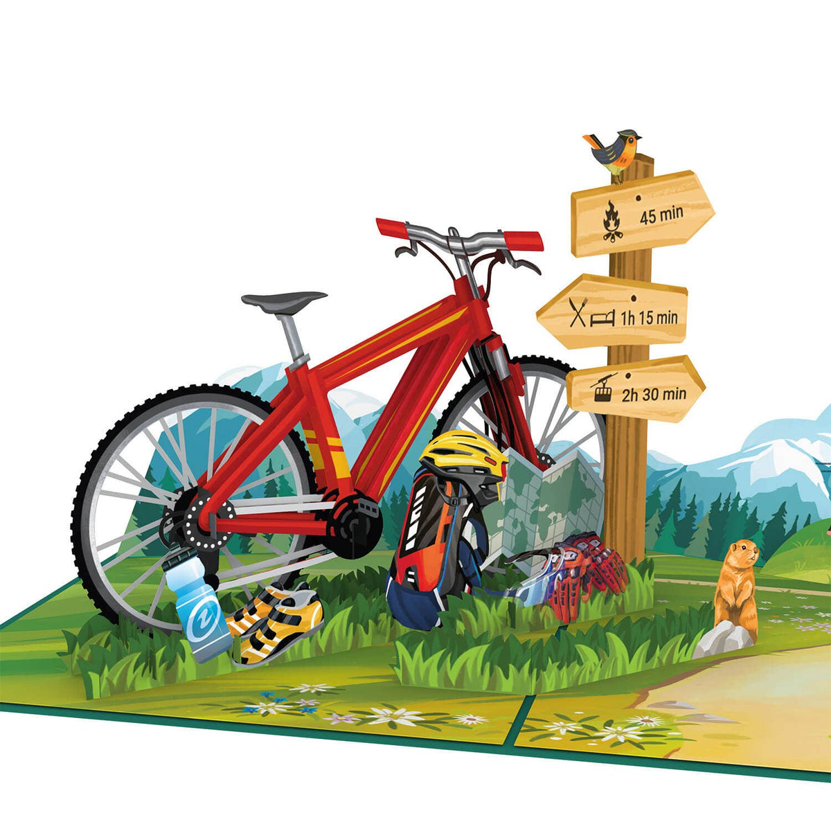 Mountain Bike Pop-Up Card