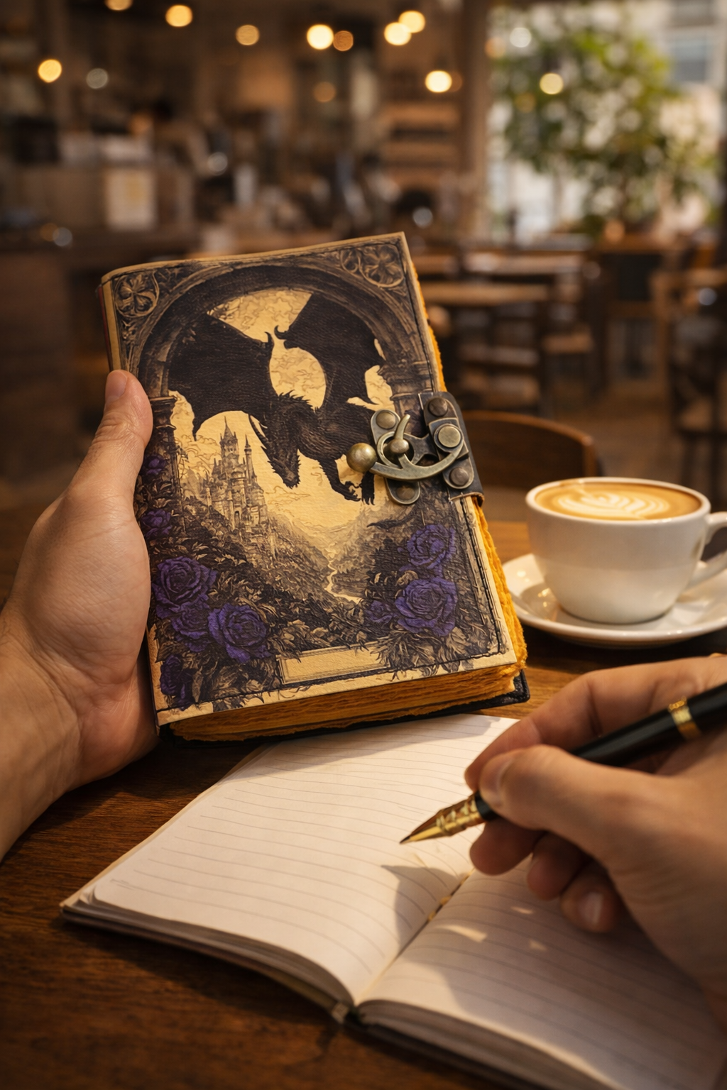 Leather Journal Blank Vintage Grimoire Notebook Diary