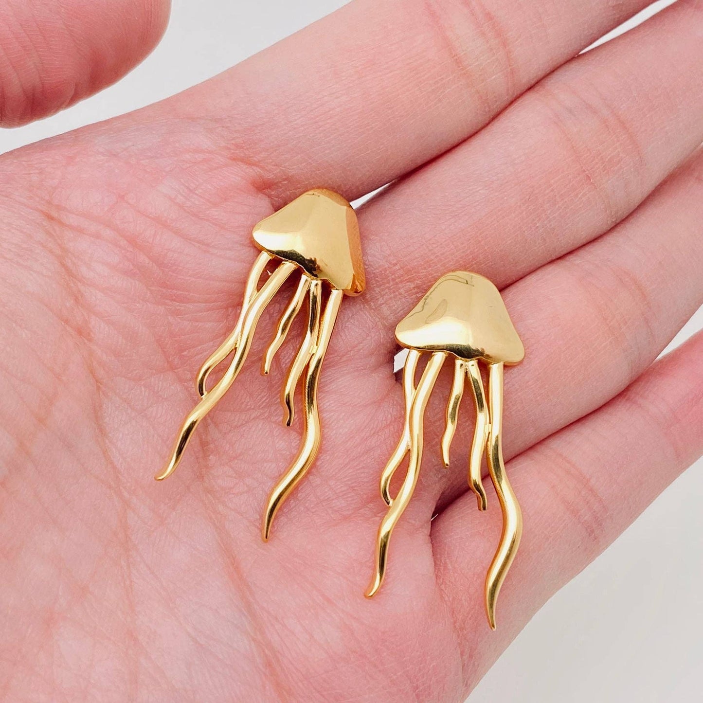 Jellyfish Earrings - 18K Gold Plated Stainless Steel